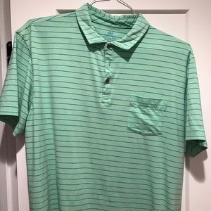 Peter Millar light green/blue stripes polo size L