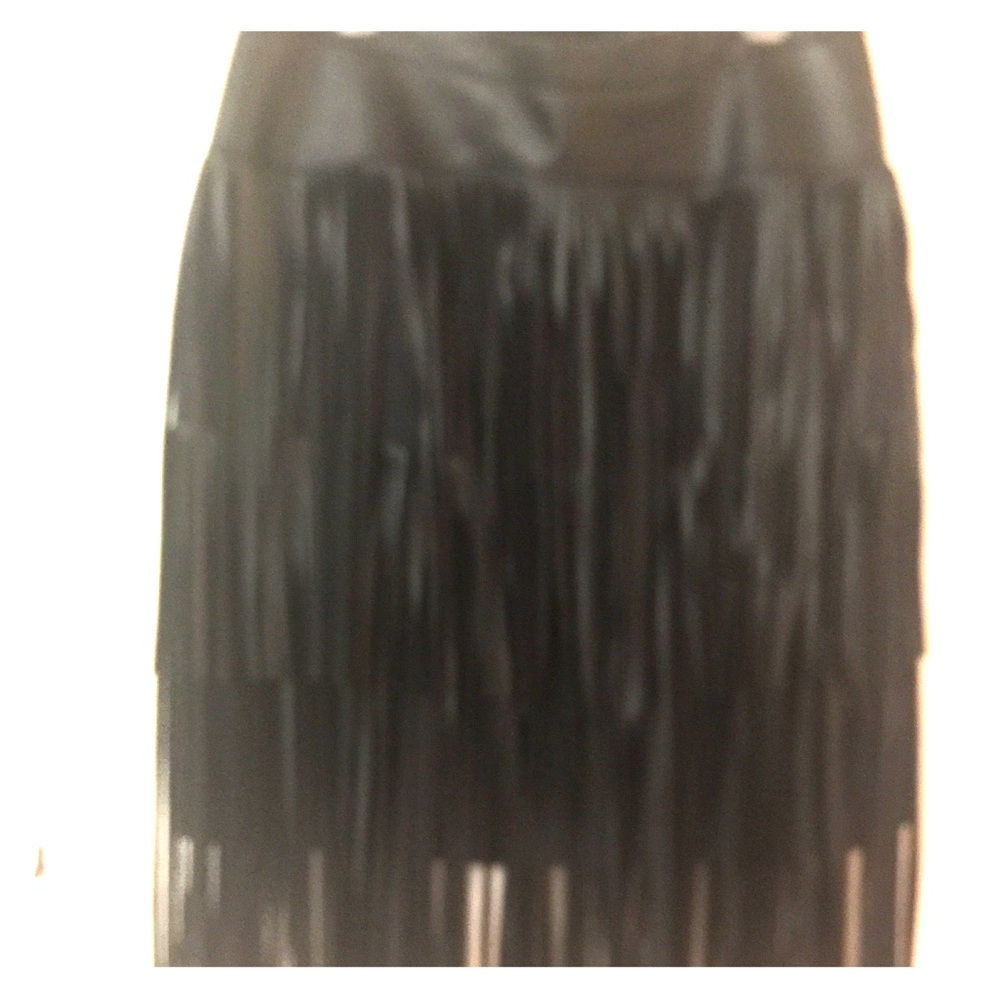 Designer Black faux leather skirt