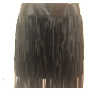 Designer Black faux leather skirt