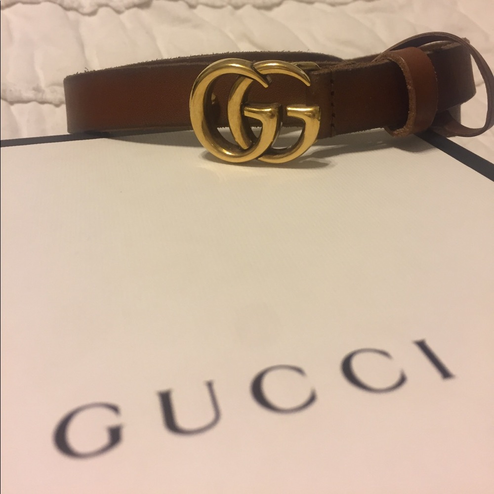 Authentic Gucci GG leather belt women's