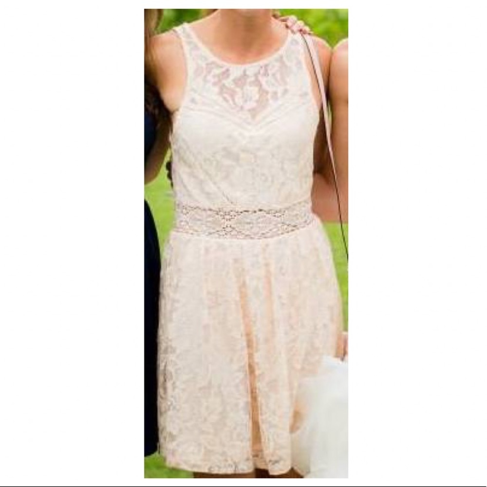 blush lace dress