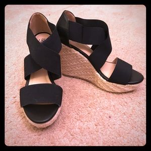 Mossimo Black Wedge Sandals Size 7