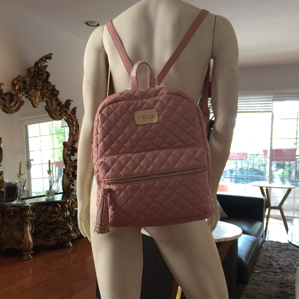 Bebe  quilted Maria backpack in blush
