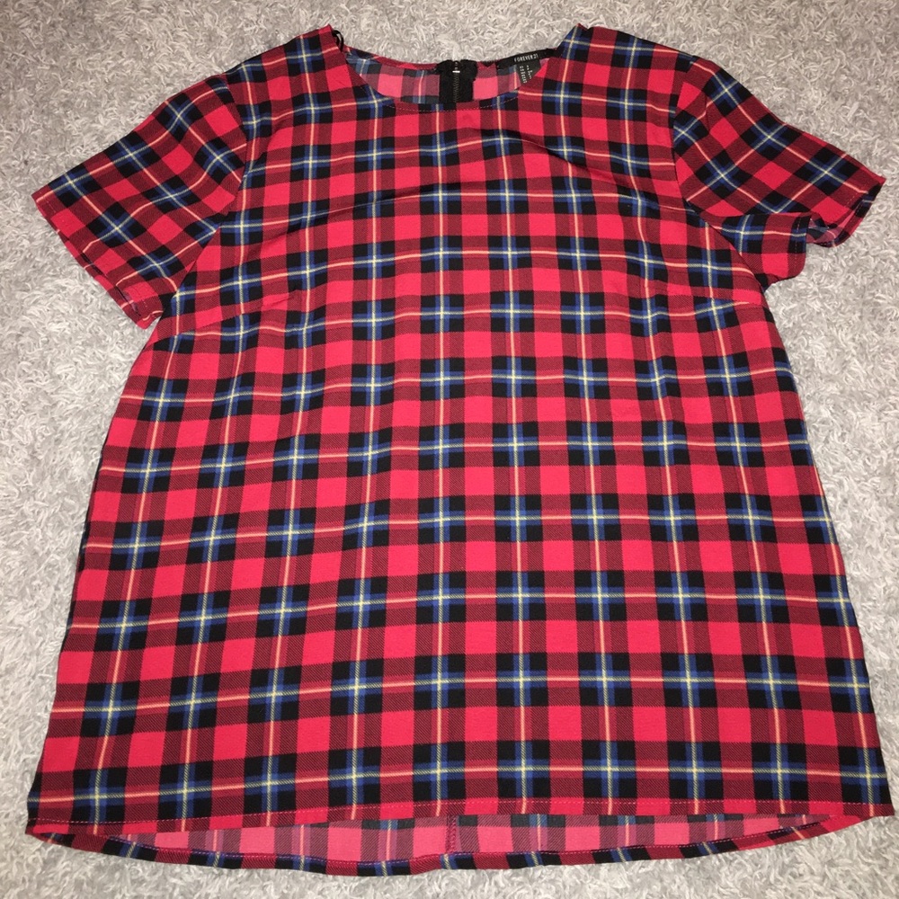 Forever 21 - Plaid Print Chiffon Top
