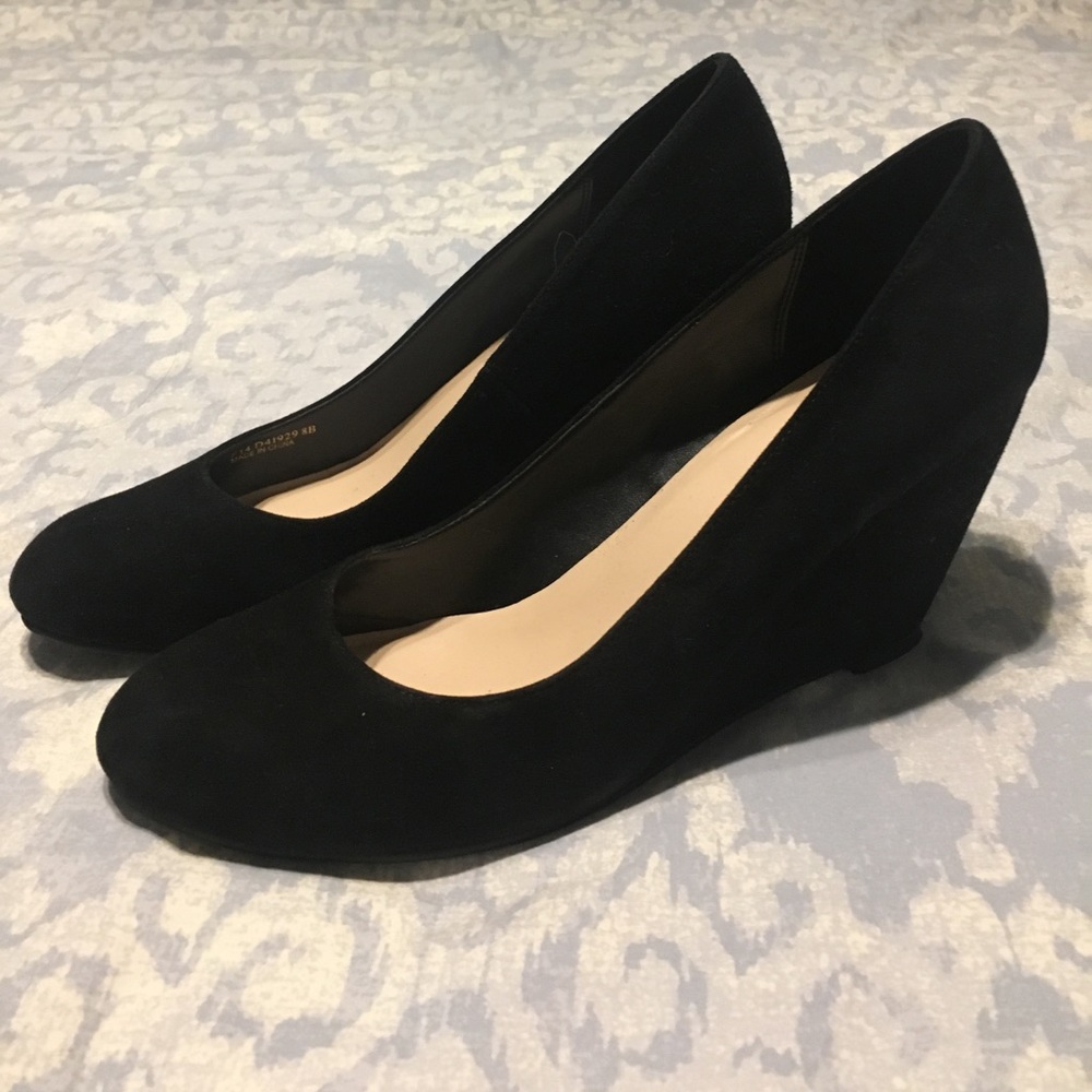 Cole Haan Black Suede Wedges