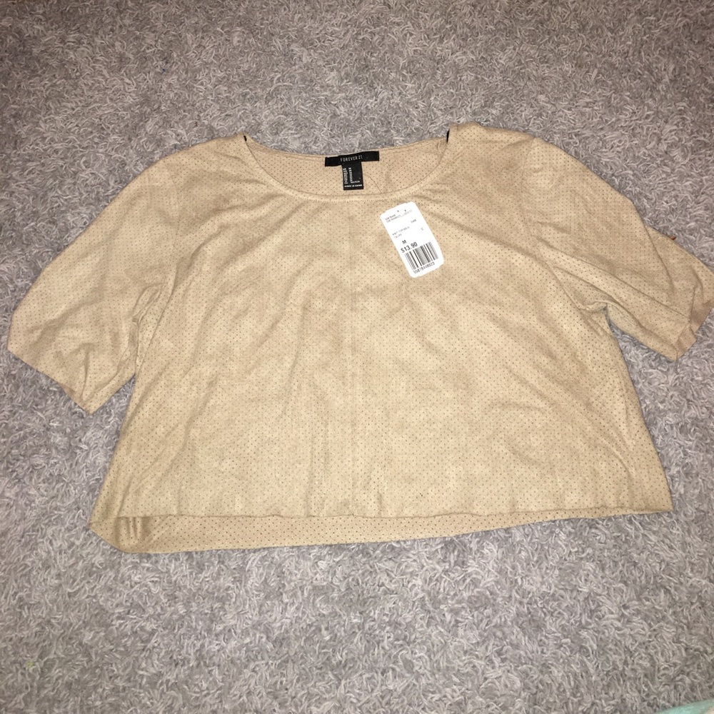 Forever 21 - Faux Suede Brown Crop Top