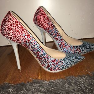 Julia haart swarovski crystal blue/red pumps