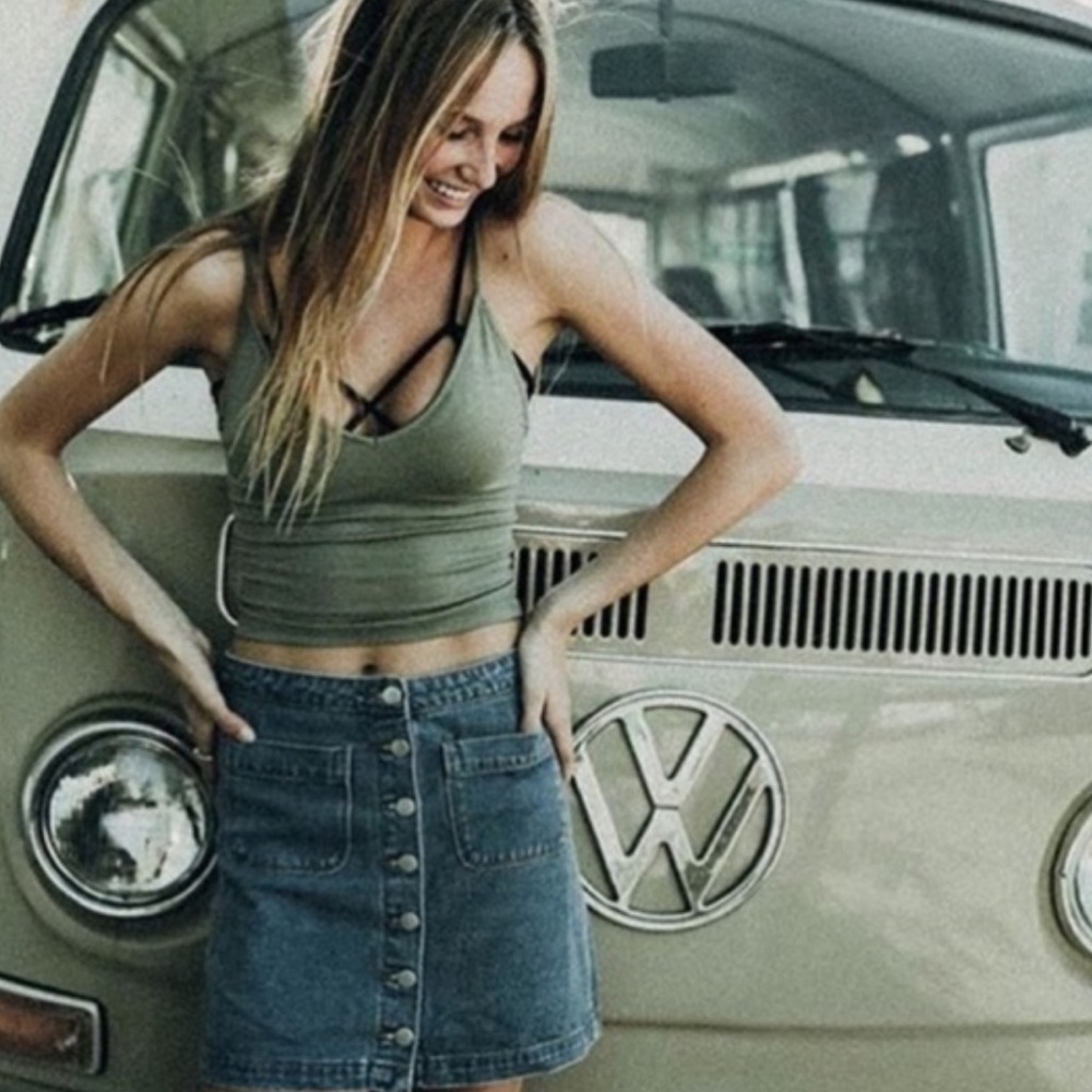 Brandy olive green Joanne crop top