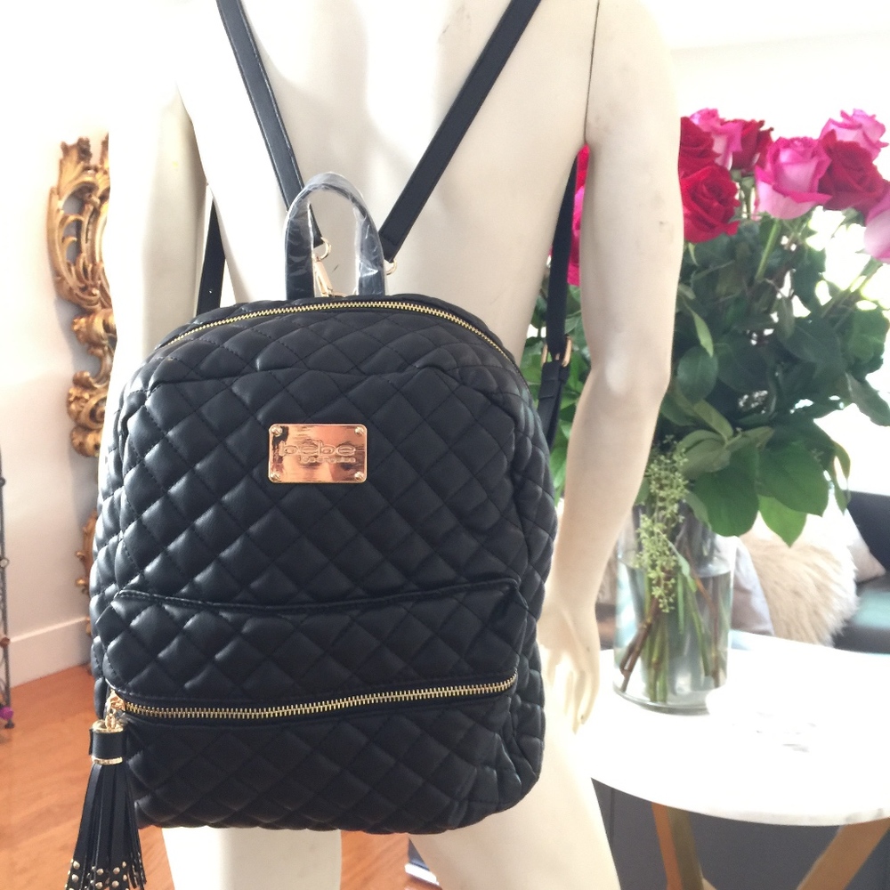 bebe quilted maria backpack in black