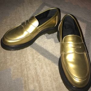 Gold loafer doc marten