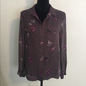 GAP button down sheer blouse