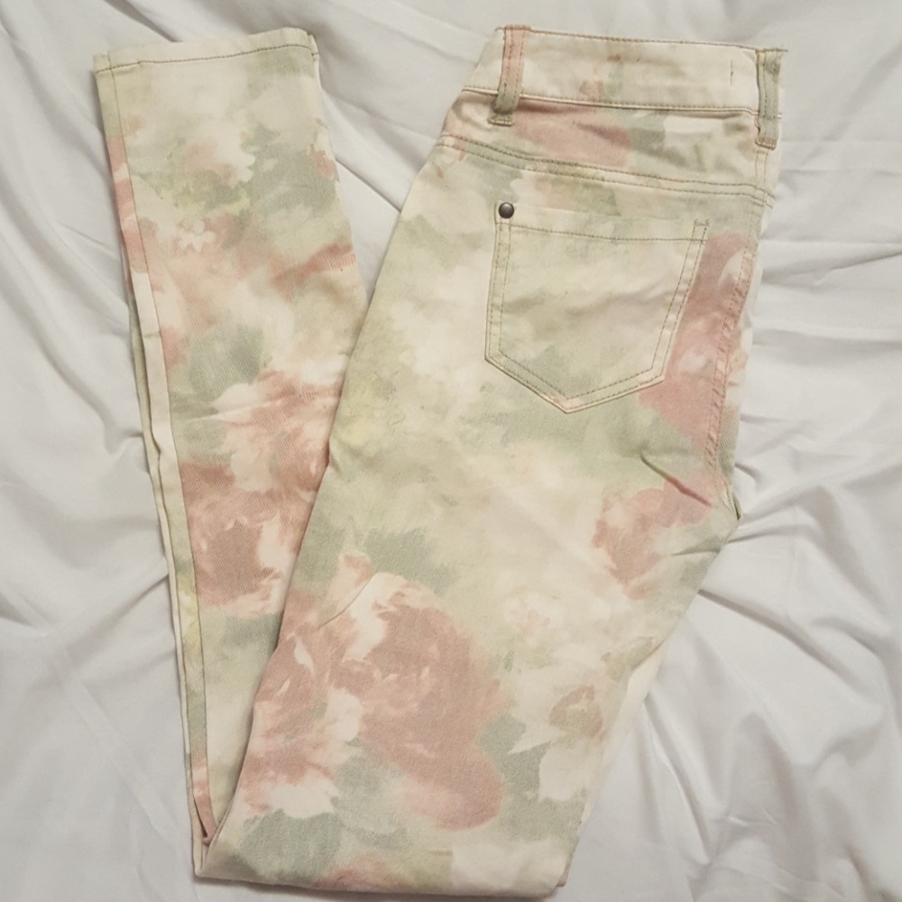 Flower patterned jeans