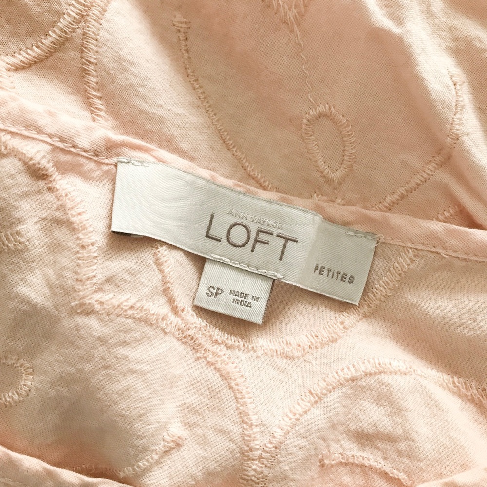 LOFT Eyelet Sleeve Tee in Blush Pink - Picture 5 of 5