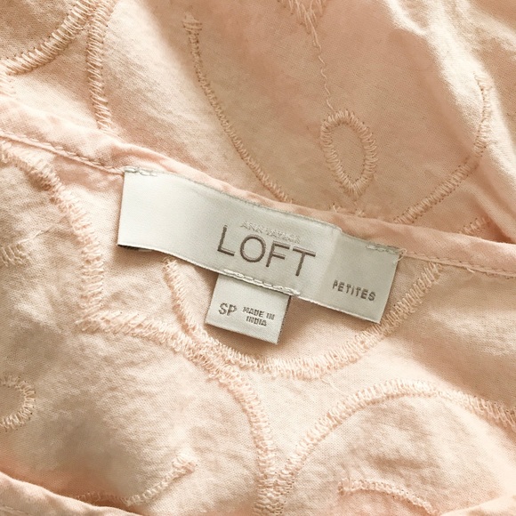 LOFT Eyelet Sleeve Tee in Blush Pink - Picture 5 of 5