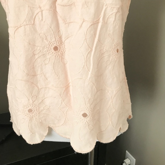 LOFT Eyelet Sleeve Tee in Blush Pink - Picture 4 of 5