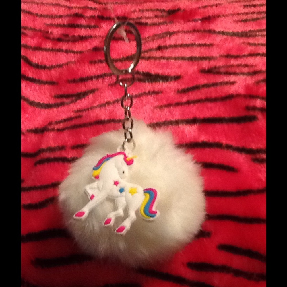 Whole Unicorn Pom-Pom Keychain