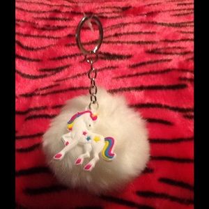 Whole Unicorn Pom-Pom Keychain