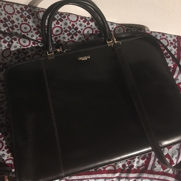 Chiarugi Black Double Handle Leather Briefcase - Picture 3 of 8