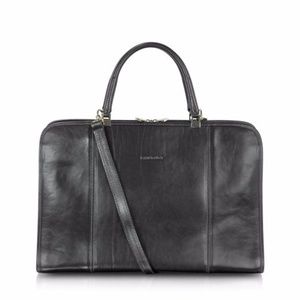 Chiarugi Black Double Handle Leather Briefcase