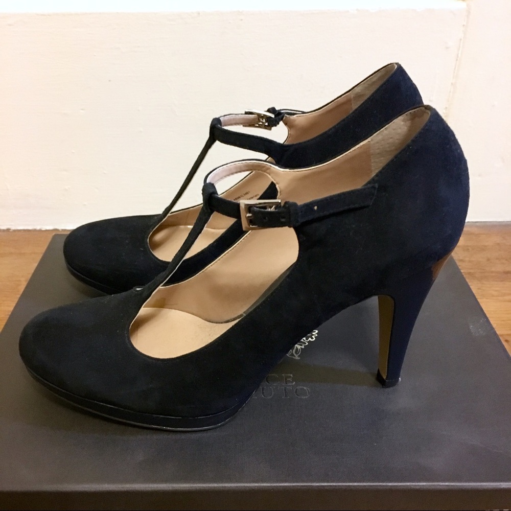 Franco Sarto Neven Blue Suede Heels