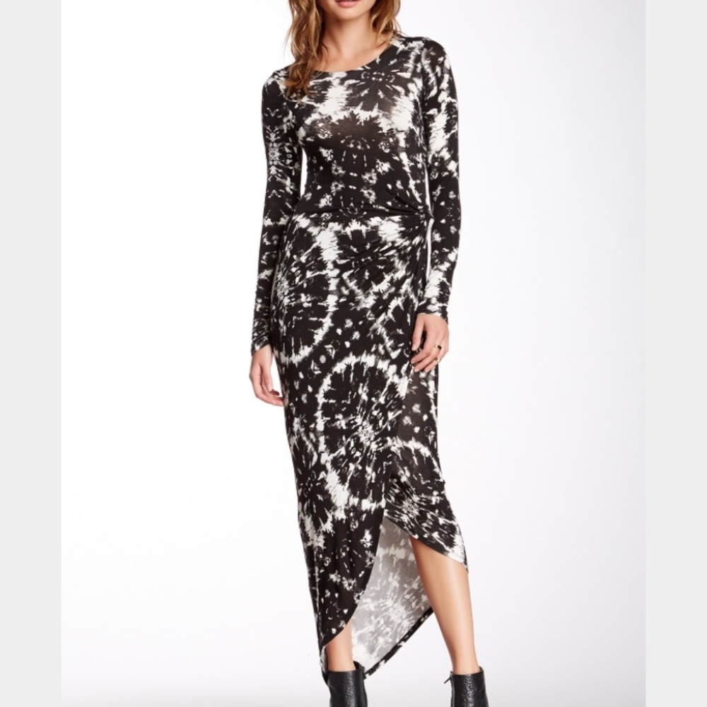 LOVEAPPELA long sleeve twist wrap dress