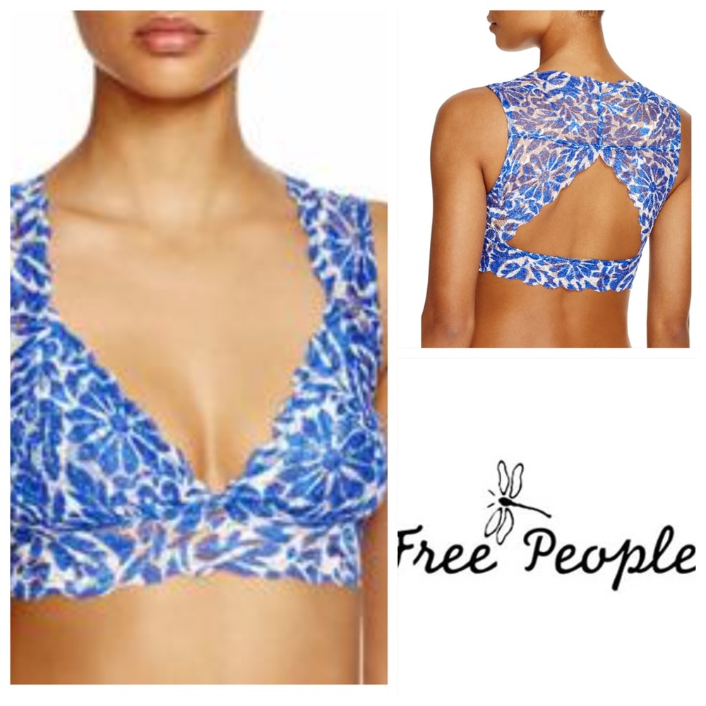 🆕FREE PEOPLE Womens Lace Floral Print Bralette - Picture 3 of 6