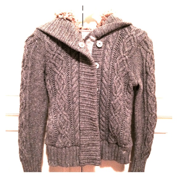 American Eagle Outfitters sweater jacket w/hood - Picture 1 of 7
