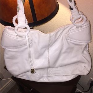 Francesco Biasia white leather tote