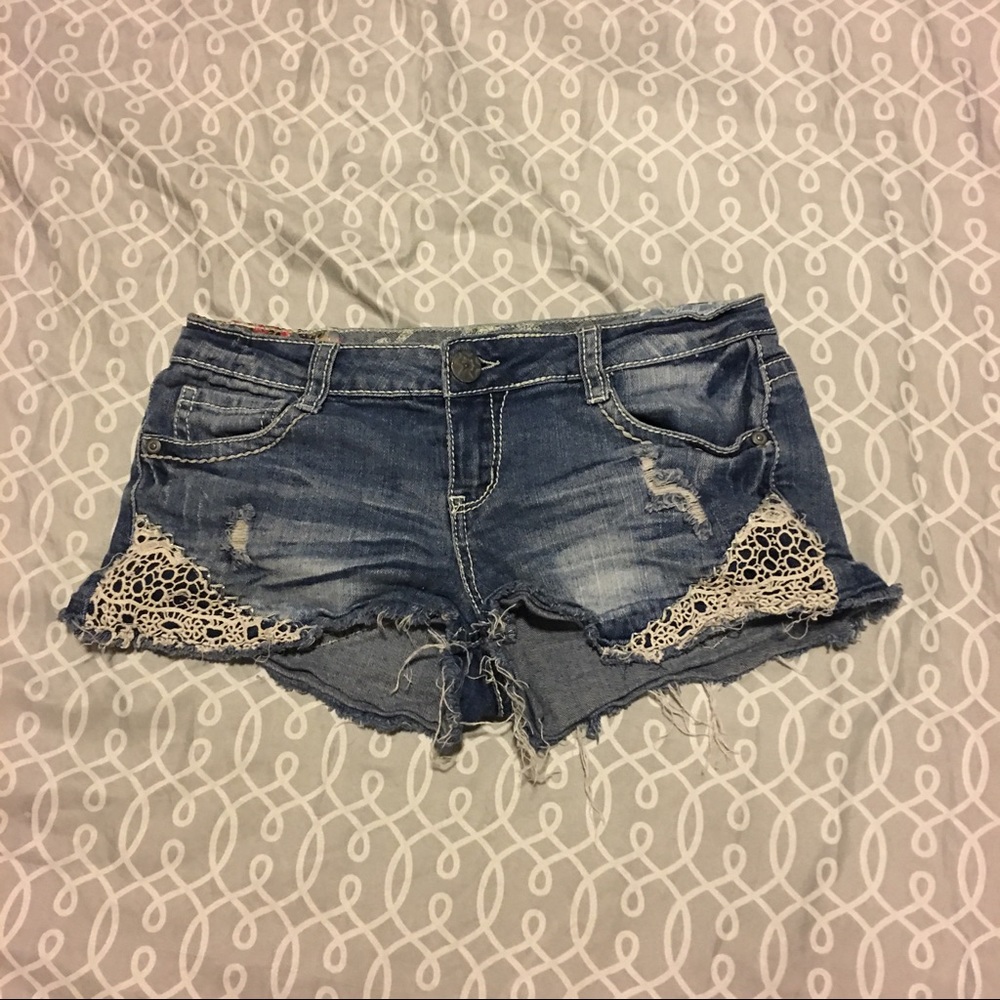 Embroidered Jean Shorts