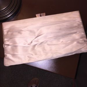 Cream satin clutch