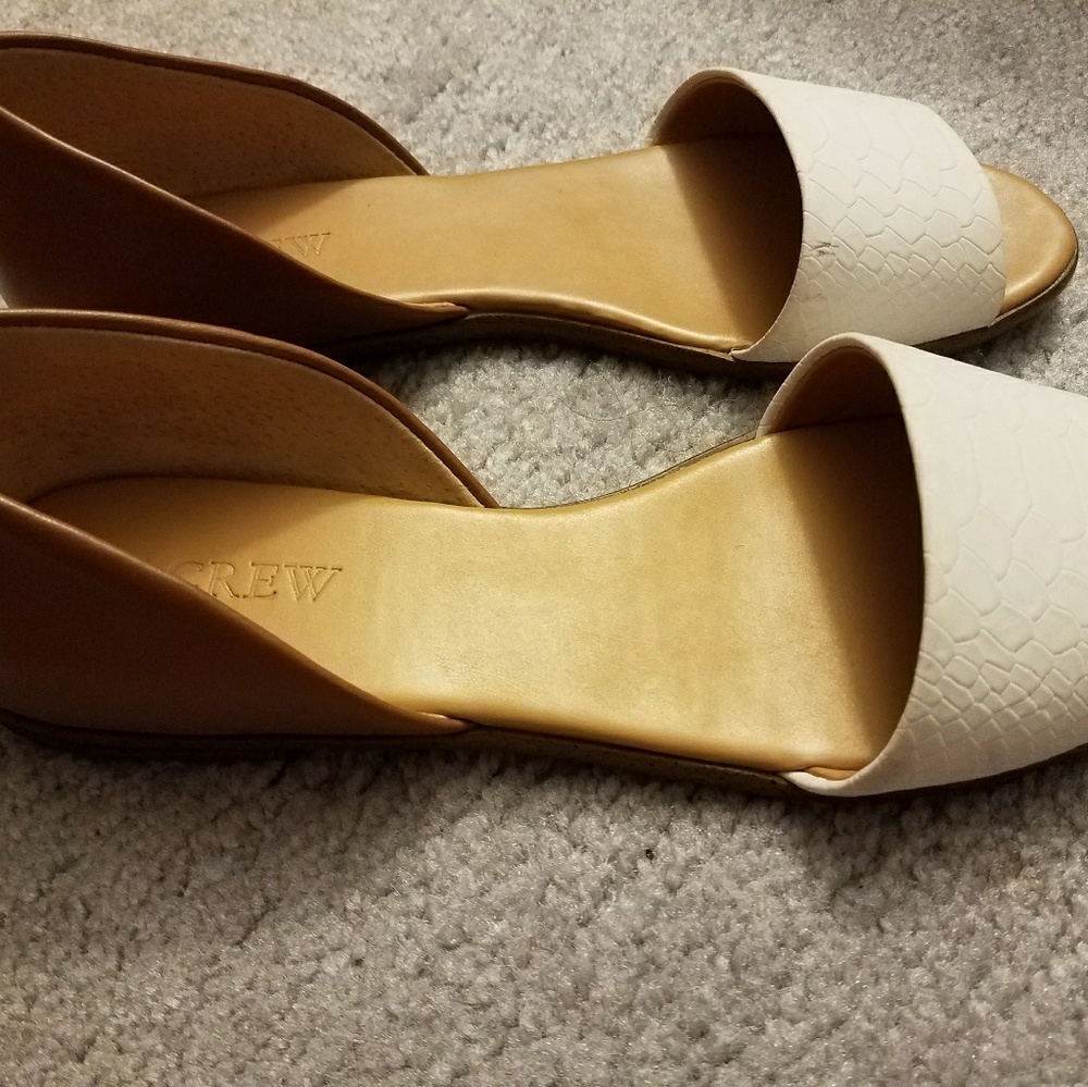 J Crew peep toe flats