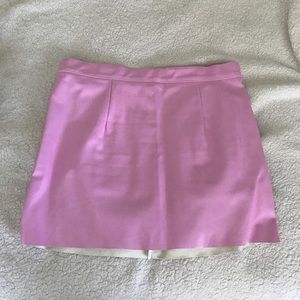 Mini baby pink vinyl skirt