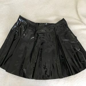 Transparent black vinyl circle skirt
