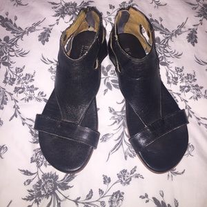 Bed Stu Cobbler Series Black Leather Sandals