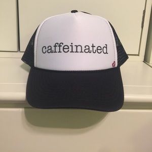 Black and white truckers hat