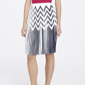 Tahari By ASL NEW Blue Womens Size 8 Chevron Print