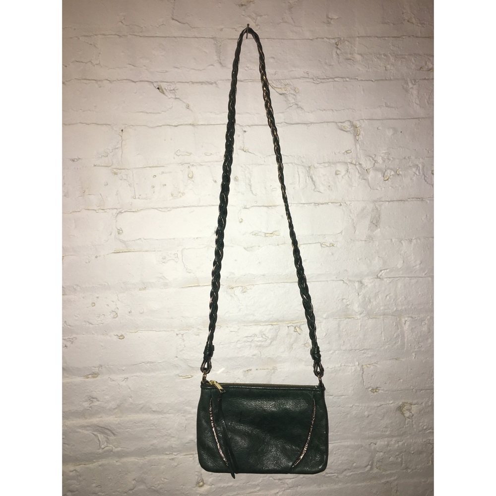 Green leather cross body bag