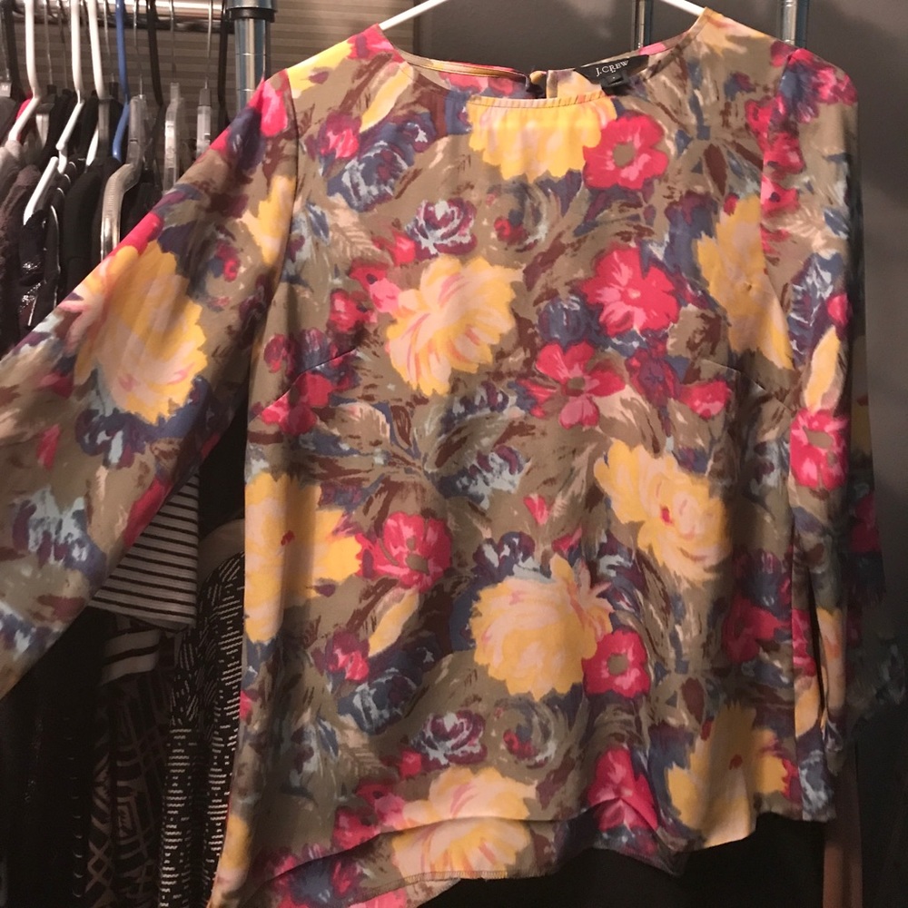 J.crew floral print blouse