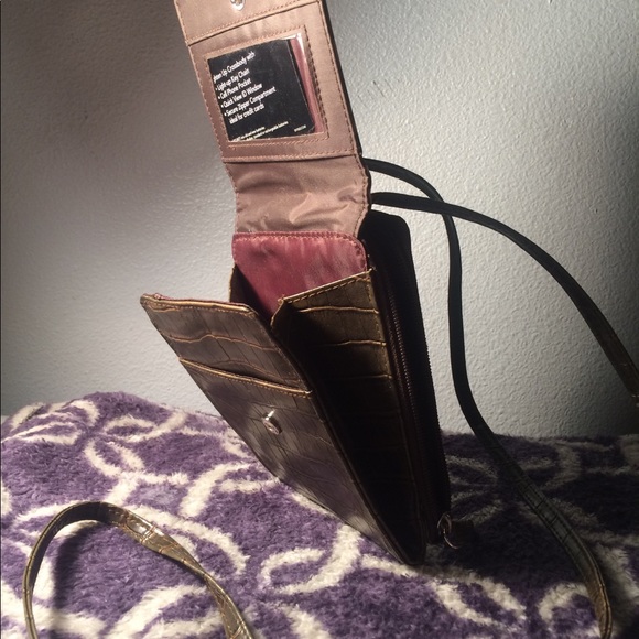 Floral and Snake Print Wallet with Side Strap - Picture 2 of 3