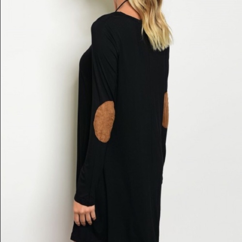 LAST 1! Long Sleeve Dress Tan Elbow Patch Pockets - Picture 4 of 8