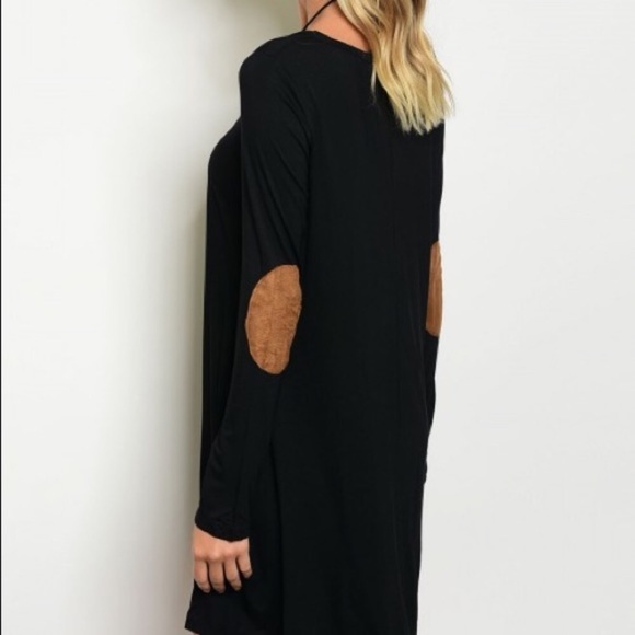 LAST 1! Long Sleeve Dress Tan Elbow Patch Pockets - Picture 4 of 8