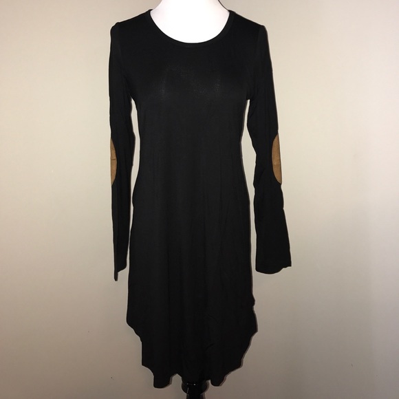 LAST 1! Long Sleeve Dress Tan Elbow Patch Pockets - Picture 6 of 8