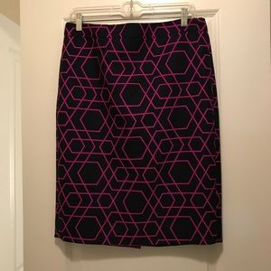 J Crew wool, geometric print pencil skirt