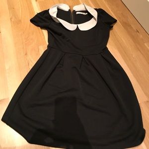 Peter Pan/Babydoll Collar Black and White Dress