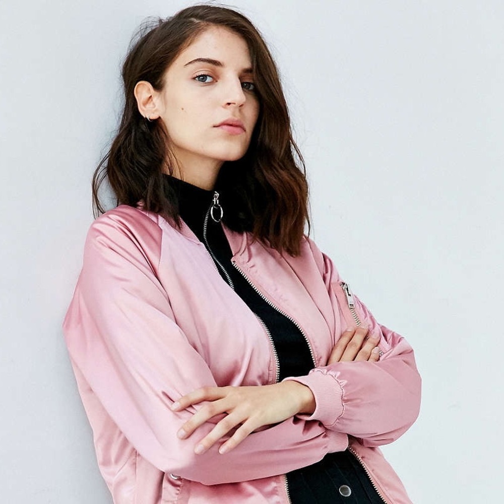 UNIF X Urban Outfitters Pink Satin Bomber