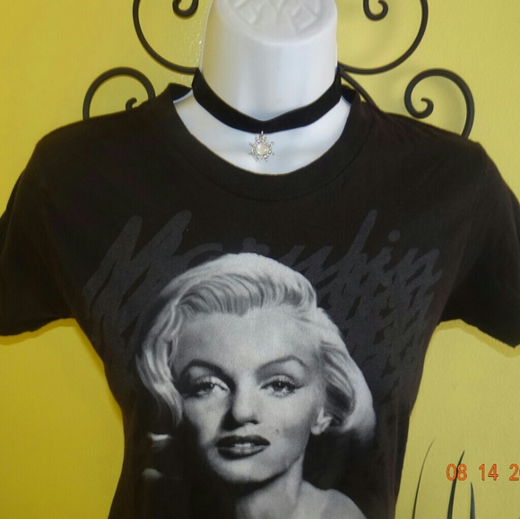 Marilyn Monroe Black Shirt Top - Picture 2 of 5