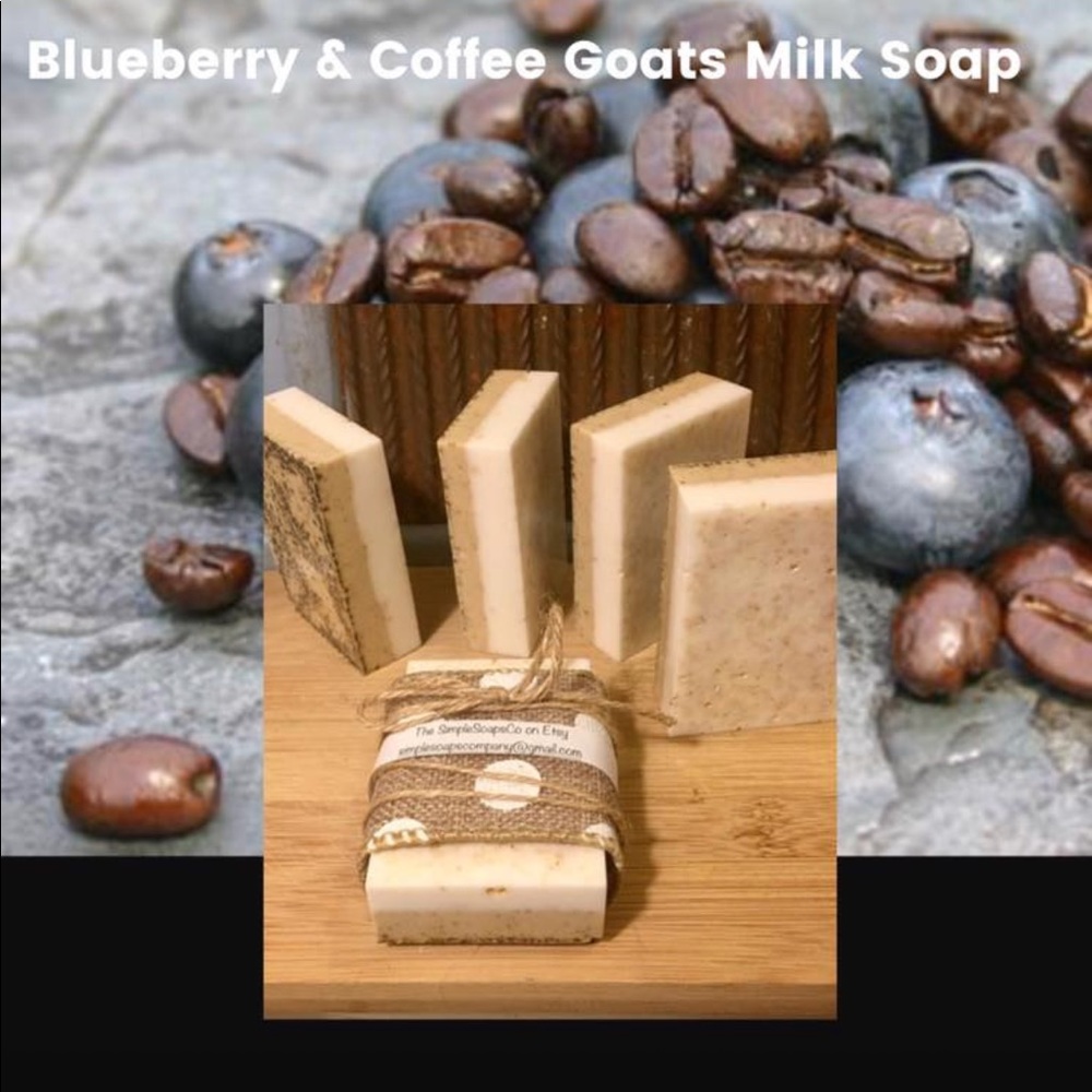 Blueberry and coffee goats milk soap! Top seller!!