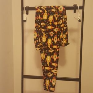 Yellow rocketship leggings
