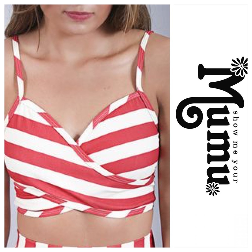 🆕Show Me Your Mumu Kiki Crop Hampton Stripe - Picture 2 of 8