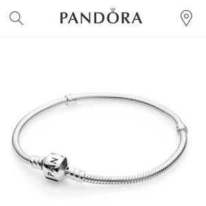Pandora iconic silver charm bracelet & 2 charms